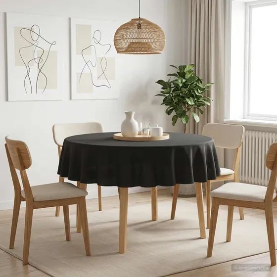vidaXL Bordklæde Rund Mørkegrå Ø 180 cm i Polyester