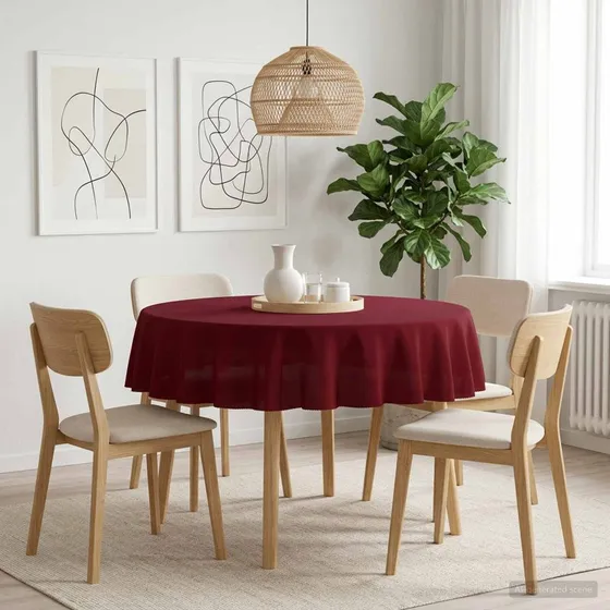 vidaXL Bordklæde Rund Vinrød Ø 160 cm Polyester
