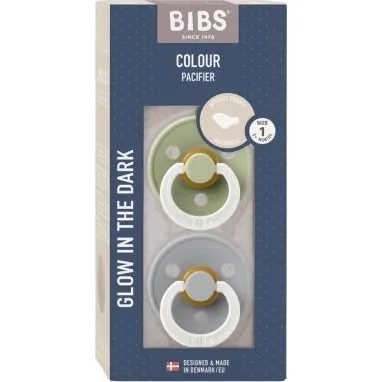 BIBS Colour Night Glow 2-pak - Anatomisk, Str. 1 (0-6 mdr.)