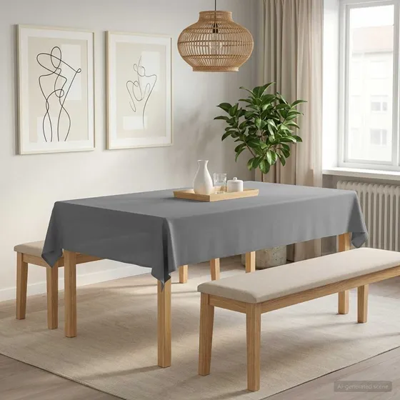 vidaXL Bordklæde Rektangulær Lysegrå 110 x 160 cm Polyester