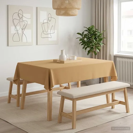 vidaXL Bordklæde Beige 110 x 140 cm - Rektangulær Polyester