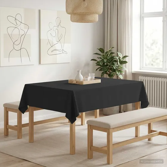 vidaXL Bordklæde Rektangulær Mørkegrå 110 x 140 cm Polyester