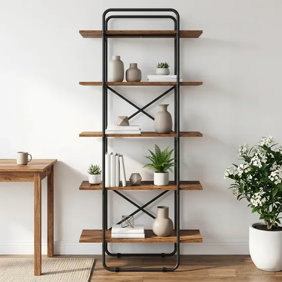 vidaXL Bogreol 5 niveauer 80x35x175,5 cm - Egetræ