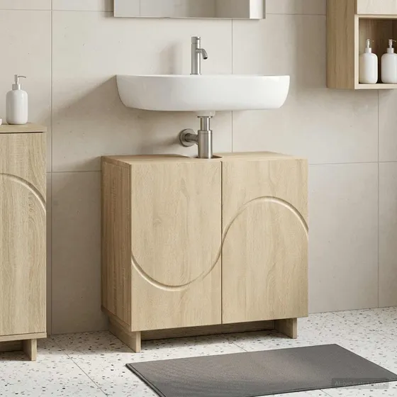 vidaXL Badeværelsesskab Sonoma-eg 60 x 41 x 58 cm
