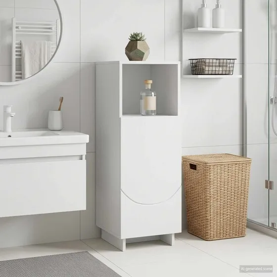 vidaXL Badskab Hvid 36.5 x 38 x 95 cm i konstrueret træ