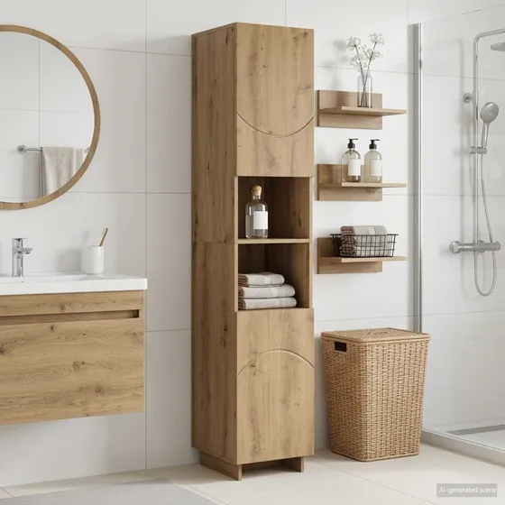vidaXL Badeværelsesskab Artisan-eg 36.5 x 38 x 180 cm
