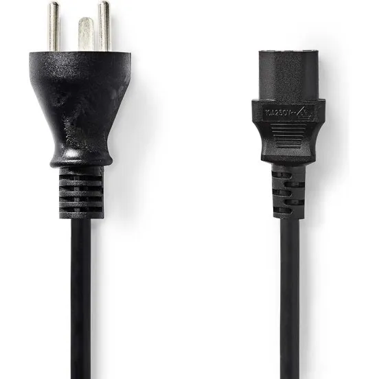 Nedis Strømkabel Dansk han – IEC-320-C13 2,00 m, sort