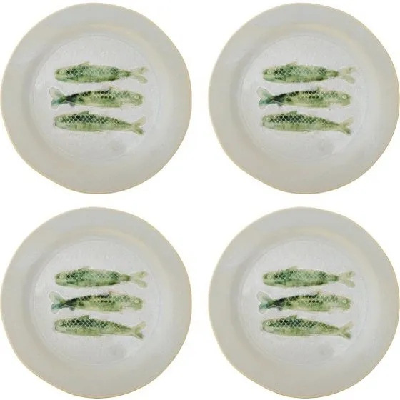 Bloomingville Hadden tallerken, grøn stentøj Ø27 cm (sæt á4)