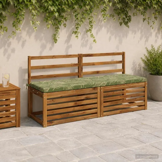 vidaXL SOEST 2-delt bænkepude i bladdesign, 150 x 50 cm