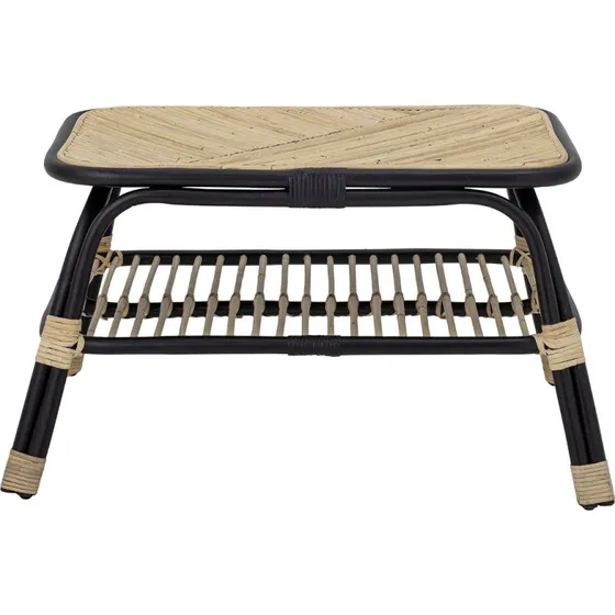 Bloomingville Loue sofabord i sort/natur rattan L79×H42×W54 cm