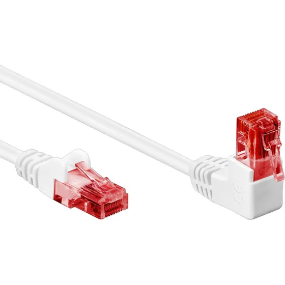 Goobay CAT6 netværkskabel U/UTP vinklet 90° hvid