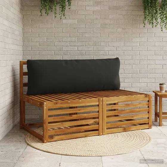 vidaXL Rygpude PUTTEN Sort 120 x 40 x 15 cm