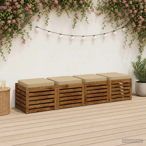 vidaXL VUGHT Sædepuder 4 stk. - Beige