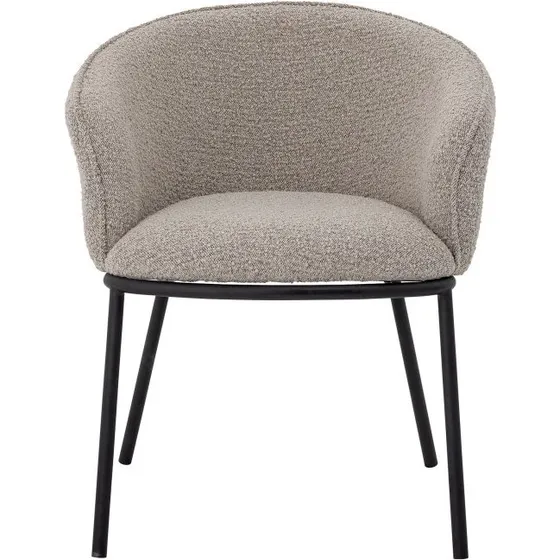 Bloomingville Cortone spisestol, grå polyester, sort stel