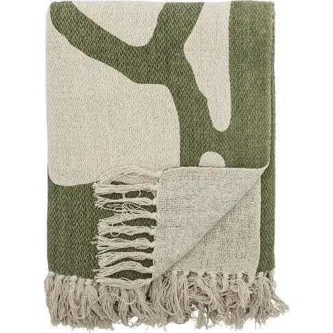 Bloomingville Dalmine plaid, grøn 130 x 160 cm, genanvendt bomuld