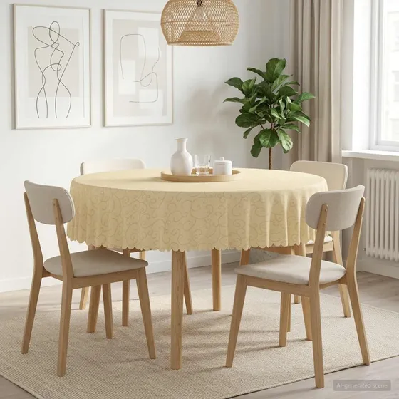 vidaXL Bordklæde 5 stk. Rund Cremehvid Ø 160 cm