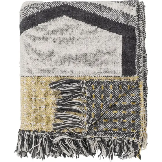 Bloomingville Annli plaid 130x160 cm – grå/varme nuancer