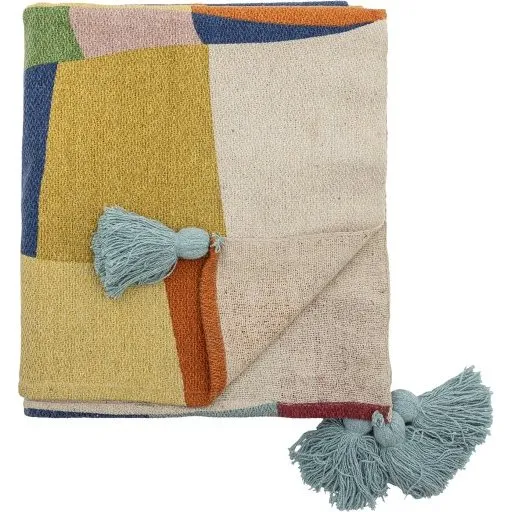 Bloomingville Colorine plaid 130x160 cm - genanvendt bomuld