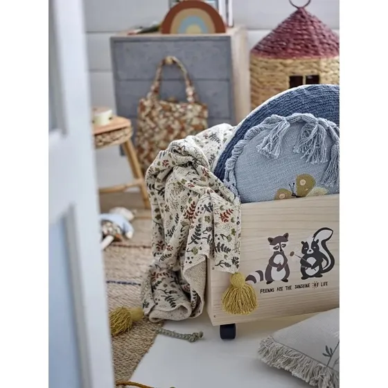 Bloomingville Filipa Plaid Gul 160x130 cm – Genbrugsbomuld