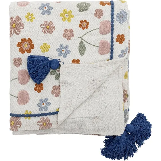 Bloomingville Cherry tæppe 130 x 160 cm, rosa (genanv. bomuld)