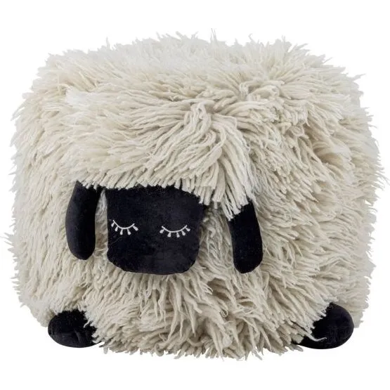 Bloomingville Dolly Puf Mini Får, Natur/Hvid, 42 cm