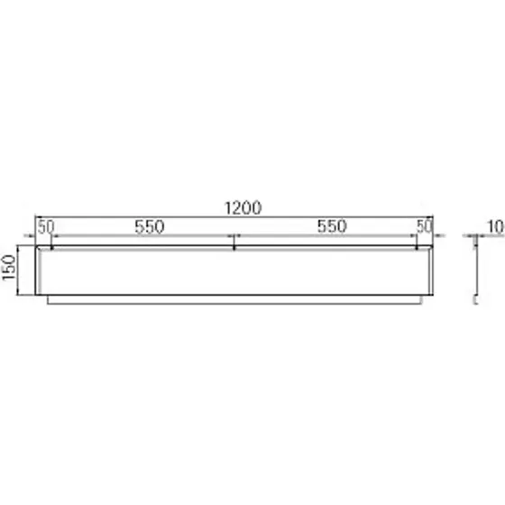 Intra Juvel bagplade til rende 150x10x1200mm med bumpers