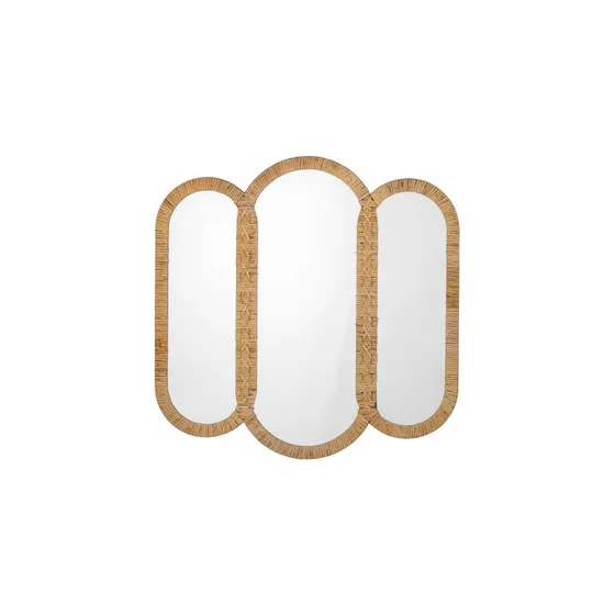 Creative Collection Cardiz Vægspejl, Natur rattan 80x80 cm