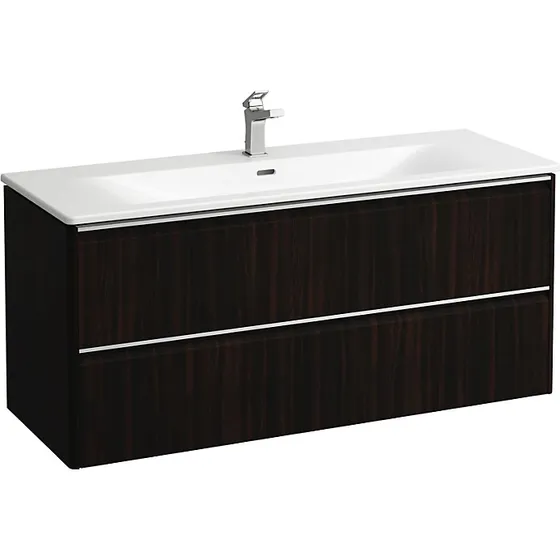 Laufen Palace møbelpakke 120cm, mørk elm, alugreb, softclose