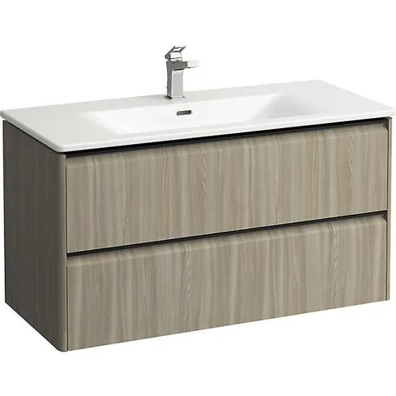 Laufen Palace møbelpakke 100cm, lys elm, sortgreb, softclose