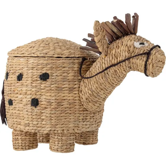 Bloomingville MINI Bobbi kurv med låg, natur (H45 cm)