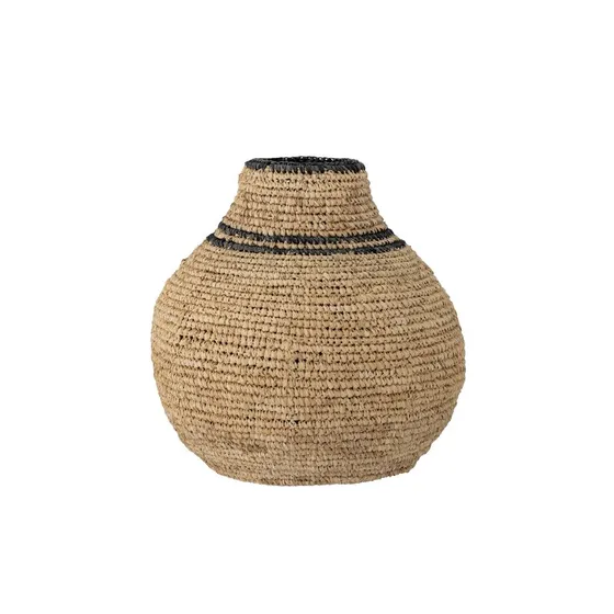 Bloomingville Cem kurv, natur/sort, Ø46 x H43,5 cm