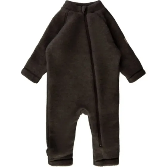 Mikk-Line Ulddragt i Merinould - Dark Brown Melange - Str. 56