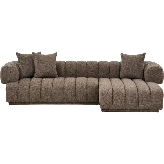 House Nordic Aurora Loungesofa - Brun, Højrevendt med 3 Puder