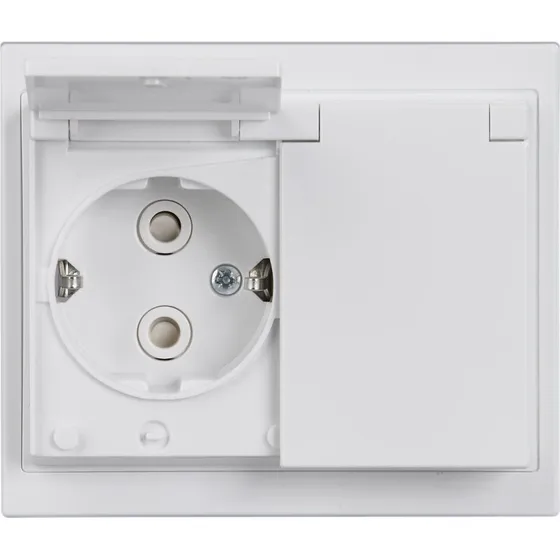 ABB Dobbelt stikkontakt IP44 16A Hvid 1m