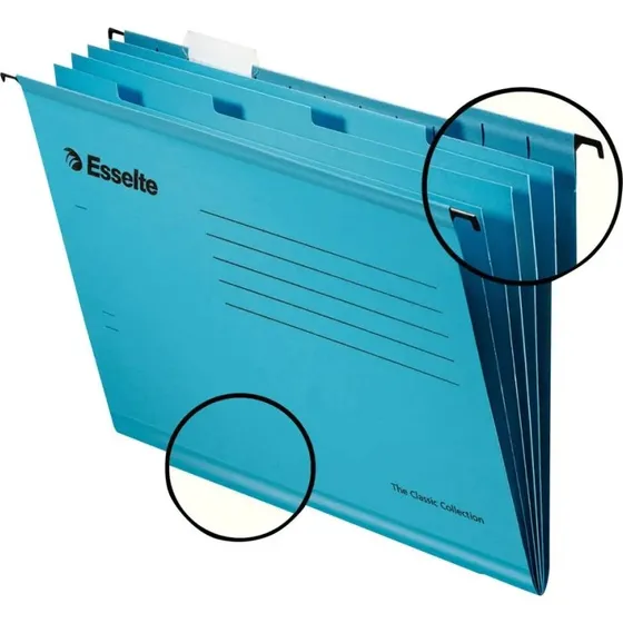 Esselte Hængemappe A4 4 rum blå 10 stk.