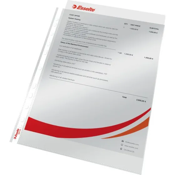 Esselte Plastlomme A4 0,075 mm glasklar 100 stk