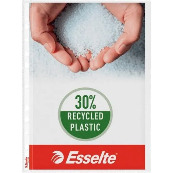 Esselte Plastlomme A4 0,075 mm præget åben venstre 100 stk