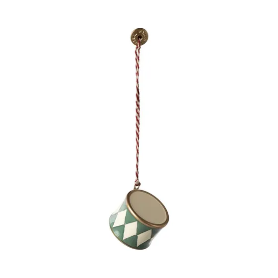 Maileg Tromme Metalornament - Grøn - Lille