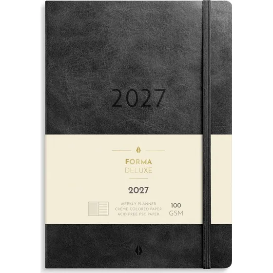 Mayland A5 Forma Deluxe Ugekalender 2027 - Sort Kunstskind