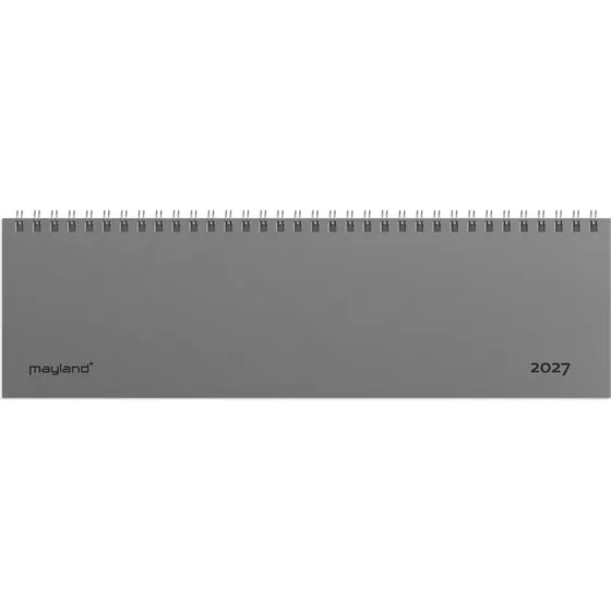 Mayland Dag-uge bordkalender 2027 grå PP-plast 30,5 x 9 cm