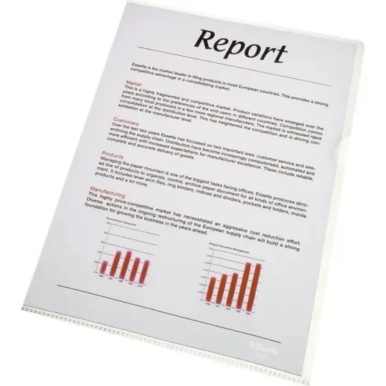 Esselte Plastomslag A4 0,105 mm præget – 100 stk (56160)