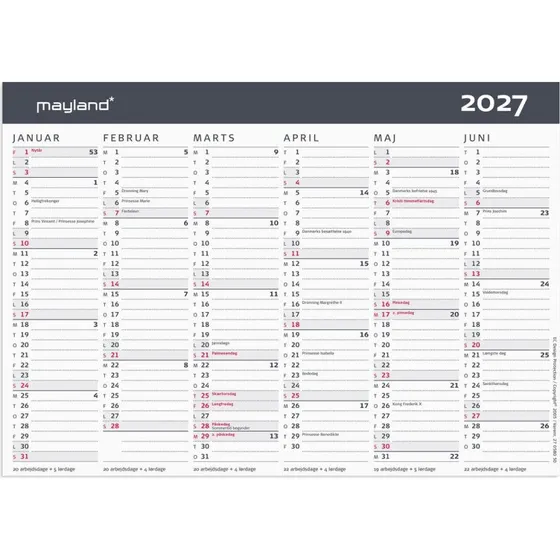 Mayland Kontorkalender Moderne A5 2027