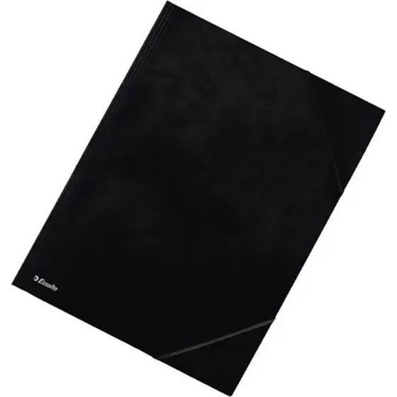 Esselte Kartonmappe A3 sort, 3-klap med elastik (10 stk)