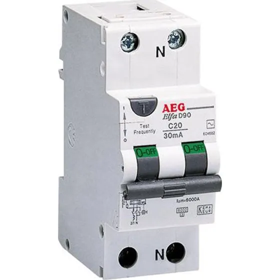 AEG Kombiafbryder 16A 1P+N 6kA C 30mA