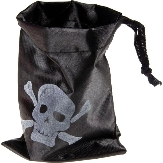Duckiez Pirate Booty Bag - Sort stofpose med kranieprint