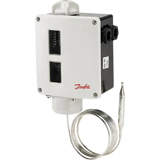 Danfoss RT101 Termostat, 25-90°C, Manuel max, 2m kapillarrør