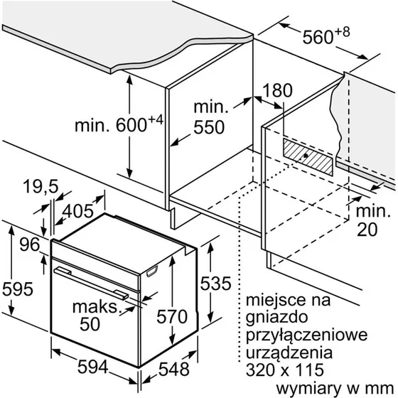 Bosch HBA334EB4 Indbygningsovn - Sort