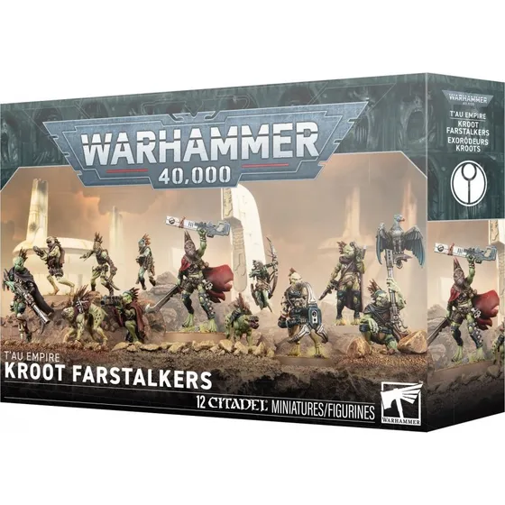 T'au Empire Kroot Farstalkers - 10 figurer & 2 Kroot Hounds