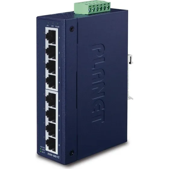 Planet ISW-801T 8-port Fast Ethernet Switch - Blå