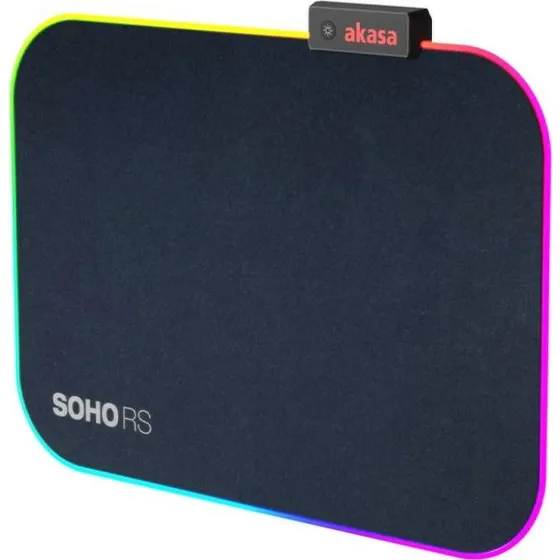 Akasa SOHO R Gaming-musemåtte med LED - Sort, 250 x 350 mm